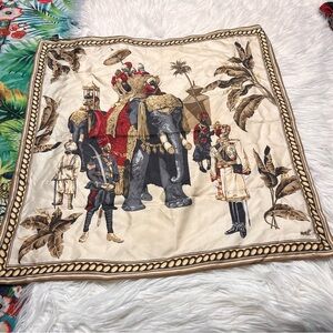 Mondi vintage elephant print exotic Multicolor Silk Scarf with Intricate Design